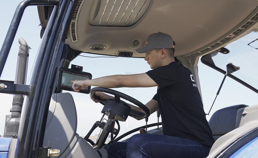 satellite-based CHCNAV automated steering system tractor in agriculture